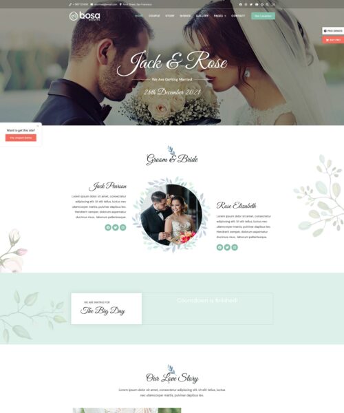 free bosa wedding wordpress