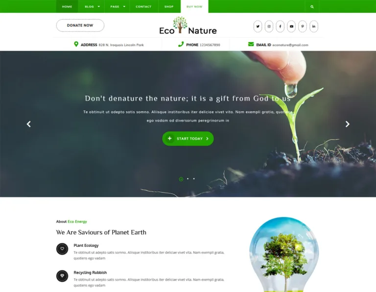 19 Best Free Eco Nature Environment WordPress Themes 2026