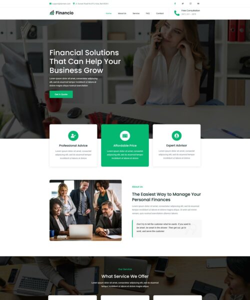 Free WordPress Theme for Financial Advisors