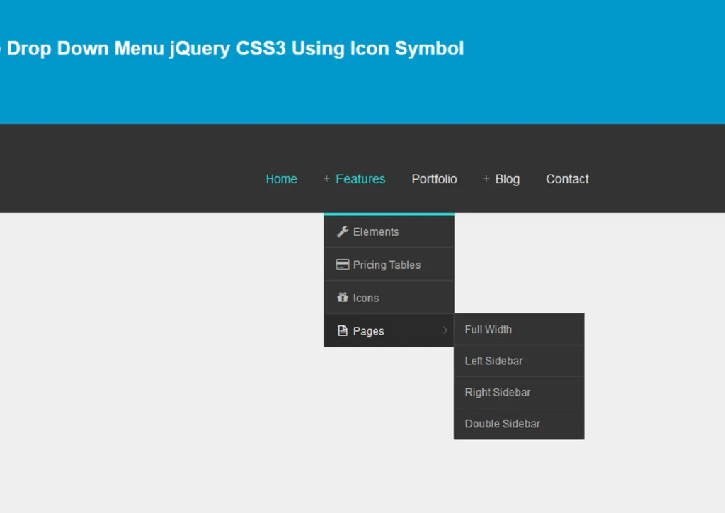 Free Responsive Drop Down Menu jQuery CSS3 Using Icon Symbol ...