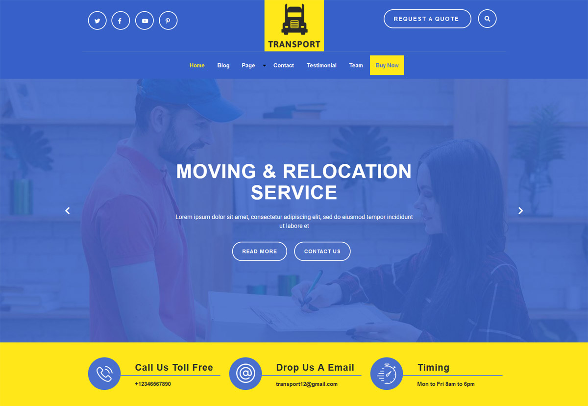 Free Transportation Logistics WordPress Themes