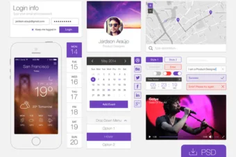 free ui kits web graphics psd