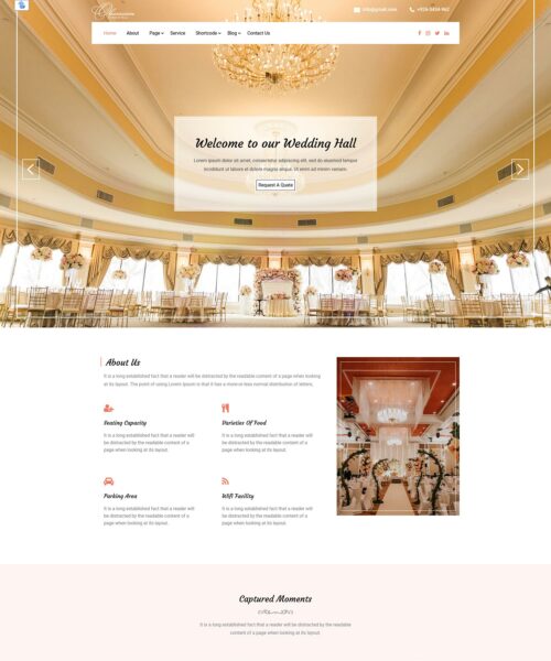 free wedding hall wp theme