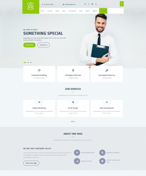 free creative one page wordpress theme