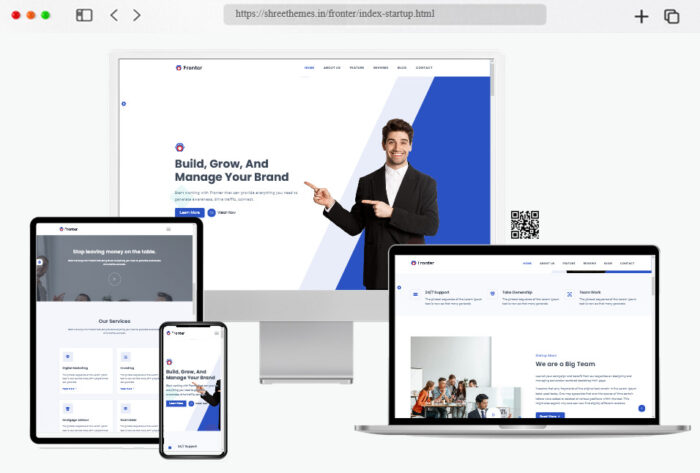 fronter user friendly one page template