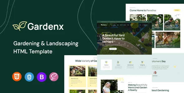 Gardenx | Gardening & Landscaping HTML Template WordPress theme