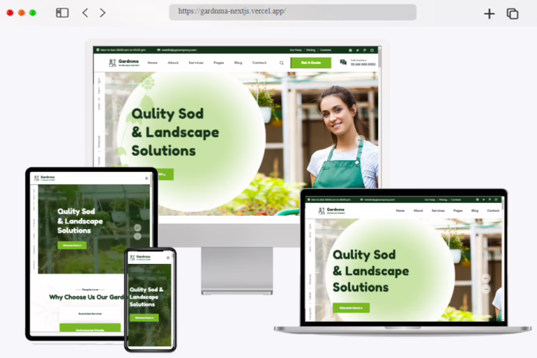 gardnma gardening react nextjs template