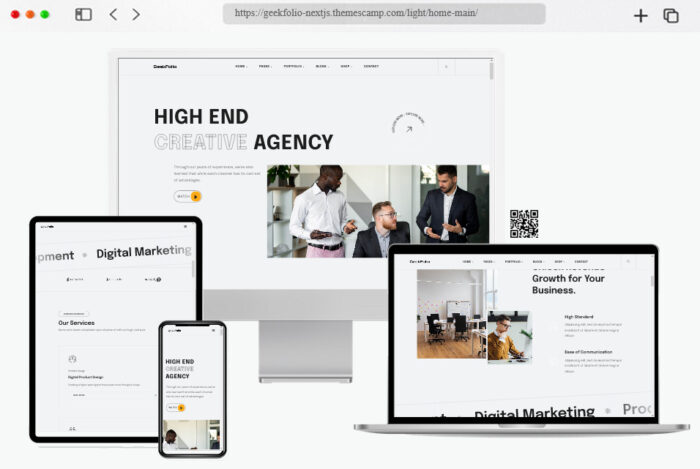 geekfolio creative agency portfolio template