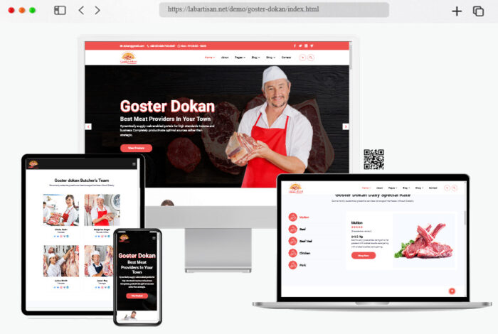 goster dokan meat shop html template