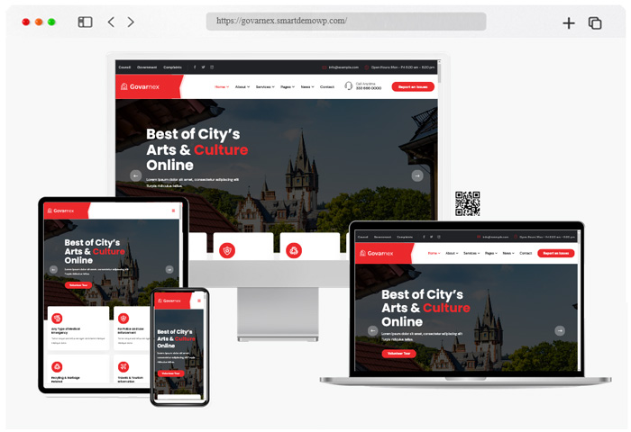govarnex city government wordpress theme