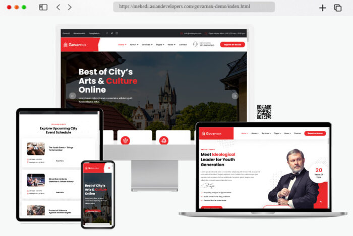govarnex municipal government html template