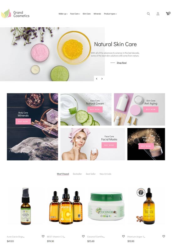 grand cosmetics store magento theme