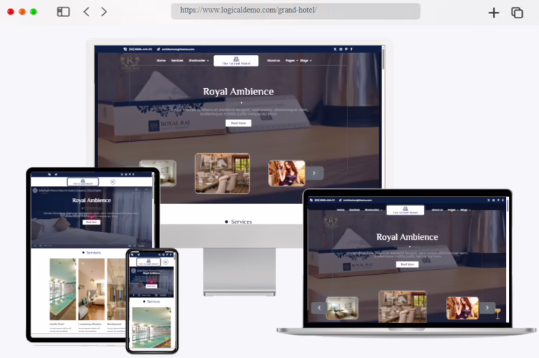 grand hotel Free Hotel Industry WordPress Themes
