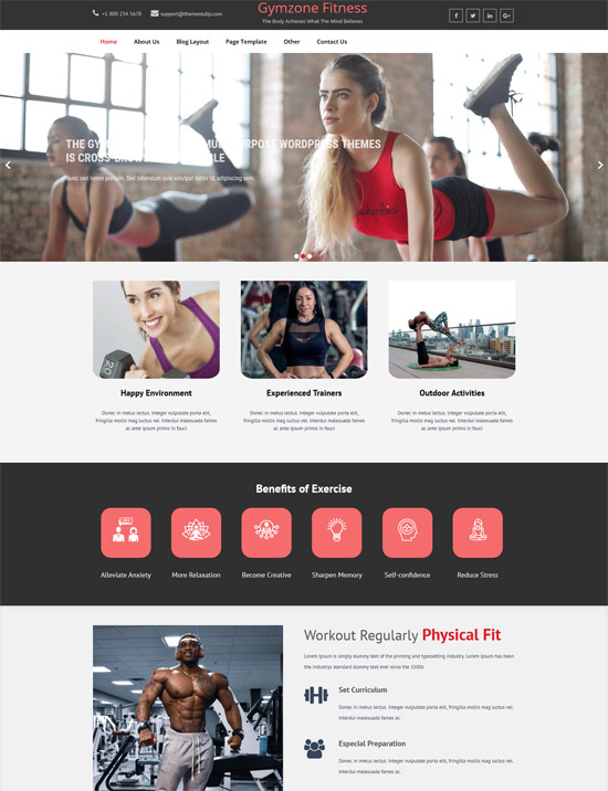 SEO-friendly fitness WordPress theme