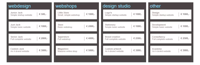 HTML CSS table unique design