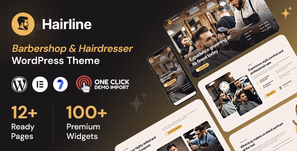 Hairline - Barbershop Hair Salon and Hairdresser WordPress Theme WordPress theme