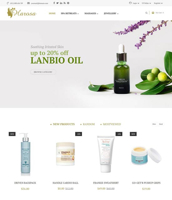 harosa cosmetics beauty magento theme