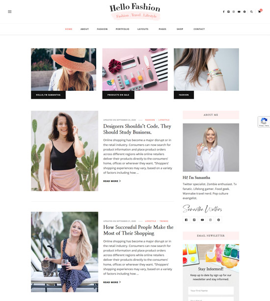 Free Minimalist Fashion Themes