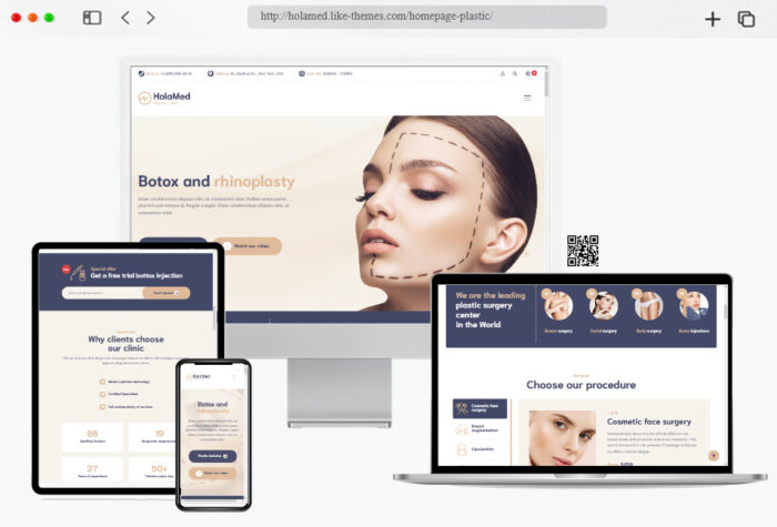 holamed plastic surgeon website design for wordpress
