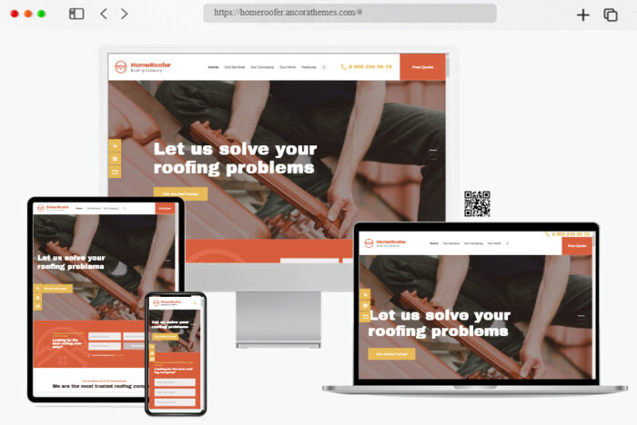 homeroofer roofing company wordpress theme