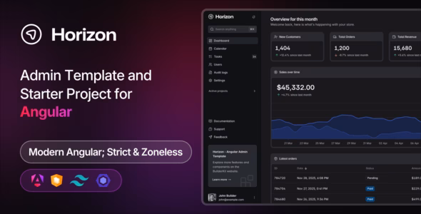 Horizon - Angular Admin Template WordPress theme