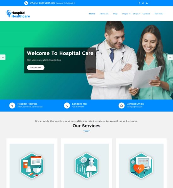 Free responsive medical WordPress theme