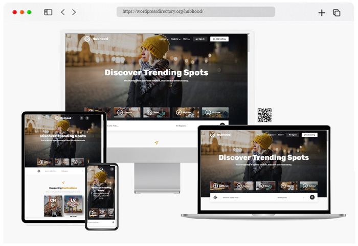Hubhood WordPress theme offering directory and listing solutions