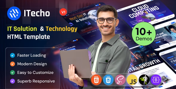 ITecho - IT Solutions & Technology HTML Template WordPress theme