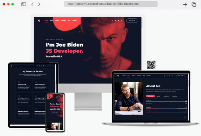 imroz one page portfolio template