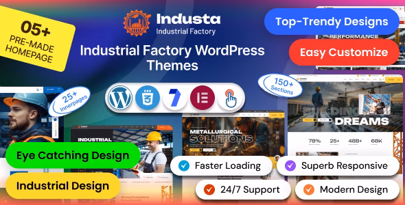 Industa - Factory & Industry WordPress Theme WordPress theme