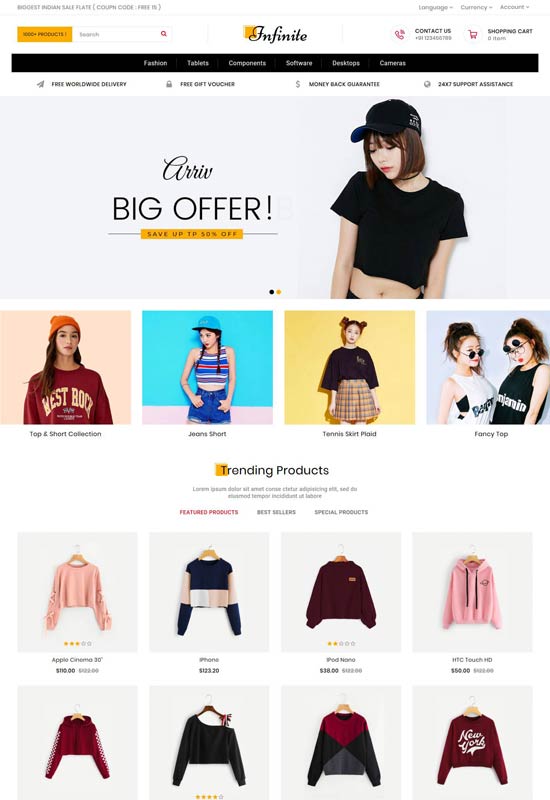infinite fashion store opencart theme