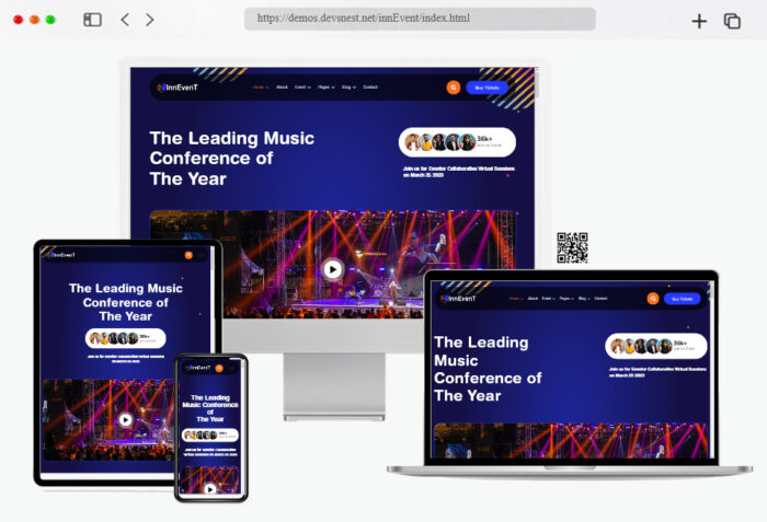 innevent event conference bootstrap template