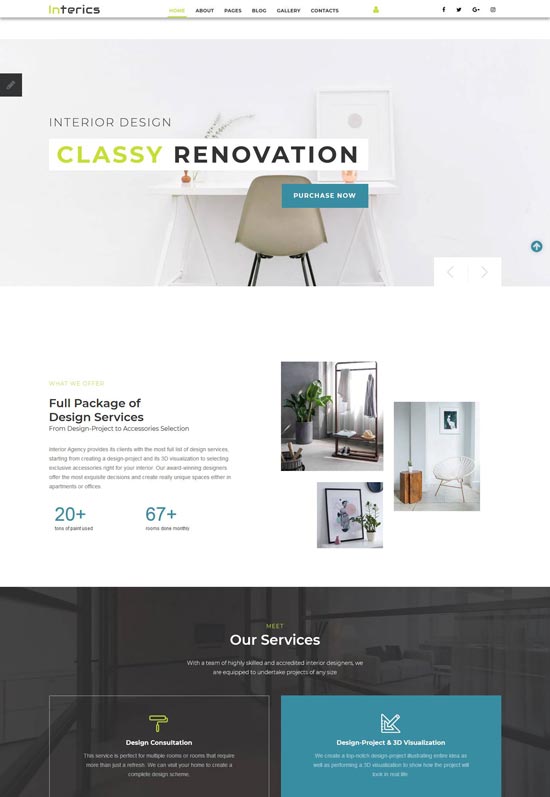 interics interior design joomla template