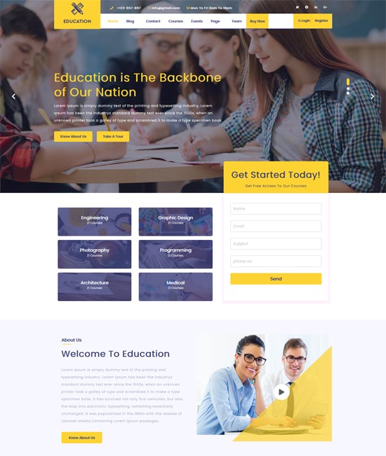iqra education free university wordpress theme
