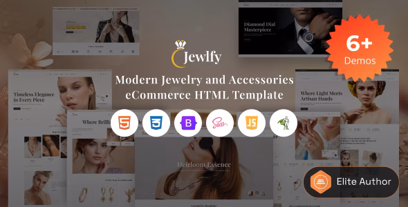 Jewlfy - A Modern Jewelry & Accessories eCommerce HTML Template WordPress theme