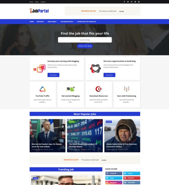jobportal Personal blog templates for Blogger
