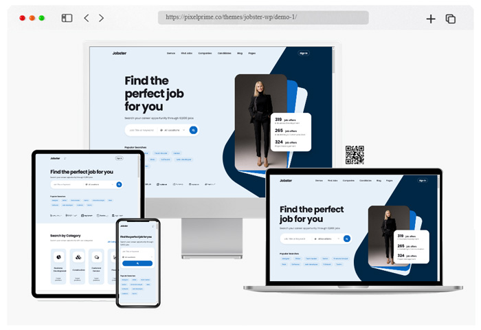 Jobster WordPress theme offering a smart job board with intuitive navigation