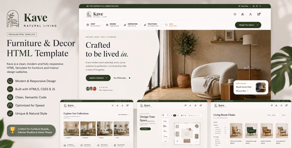 Kave – Furniture HTML Template WordPress theme