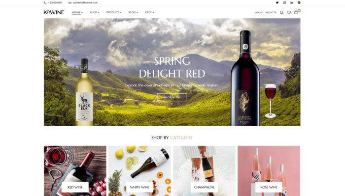 kowine wine store wordpress theme