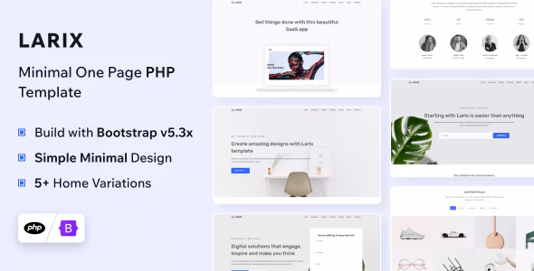 Larix - PHP Landing Page Template WordPress theme