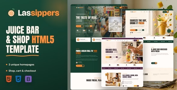 Lassippers - Juice Bar & Shop HTML5 Template WordPress theme