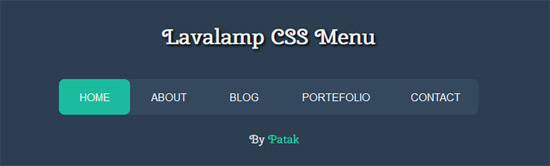 lavalamp css menu