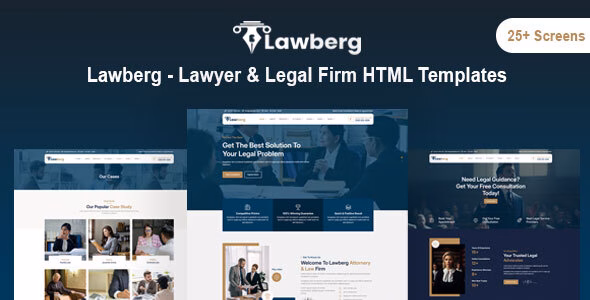Lawberg - Lawyer & Legal Firm HTML Template Kit WordPress theme