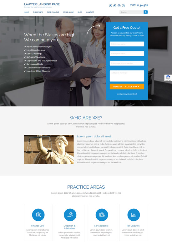 Free Marketing Landing Page Themes