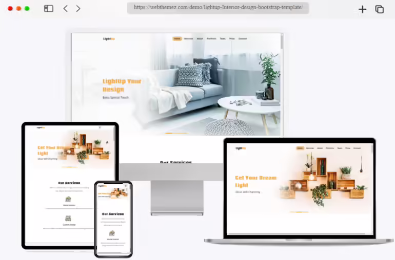 Lightup Interior Design Bootstrap Template
