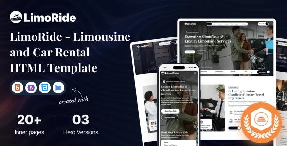 LimoRide - Limousine and Car Rental HTML Template WordPress theme