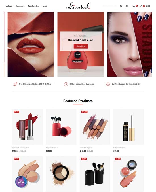 livestock beauty cosmetic opencart theme