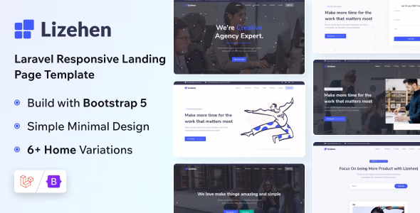 Lizehen - Laravel 13 Landing Page Template WordPress theme