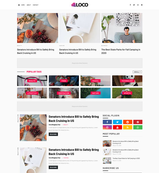 loco Free Blogger templates for affiliate marketing