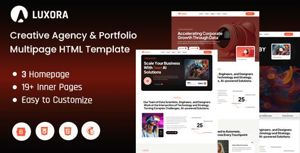 Luxora - Creative Agency & Portfolio HTML Template WordPress theme